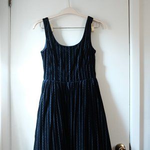 Anthropologie Donna Morgan Blue Velvet Dress